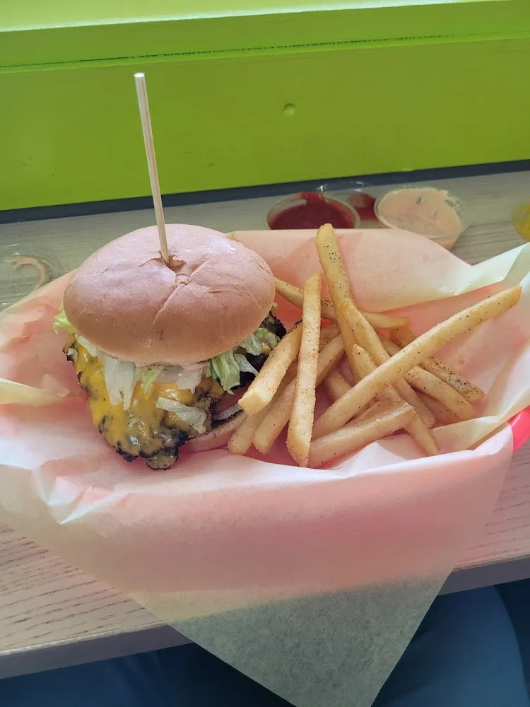 Cheese Burger and Fries
