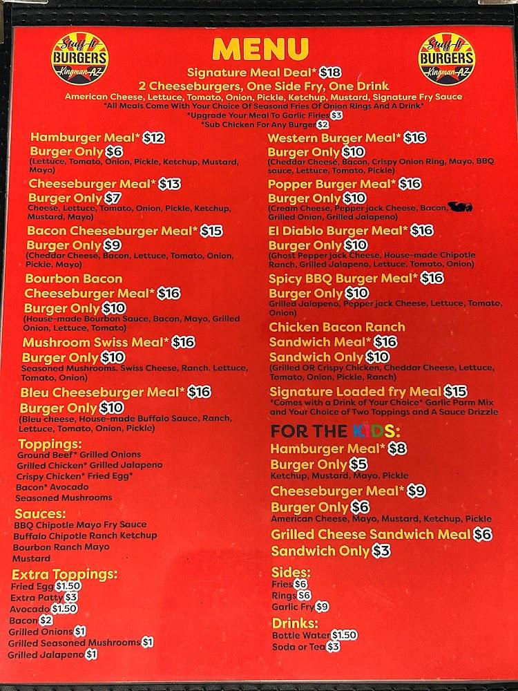 STUFF-IT BURGERS - Menu Scan 2